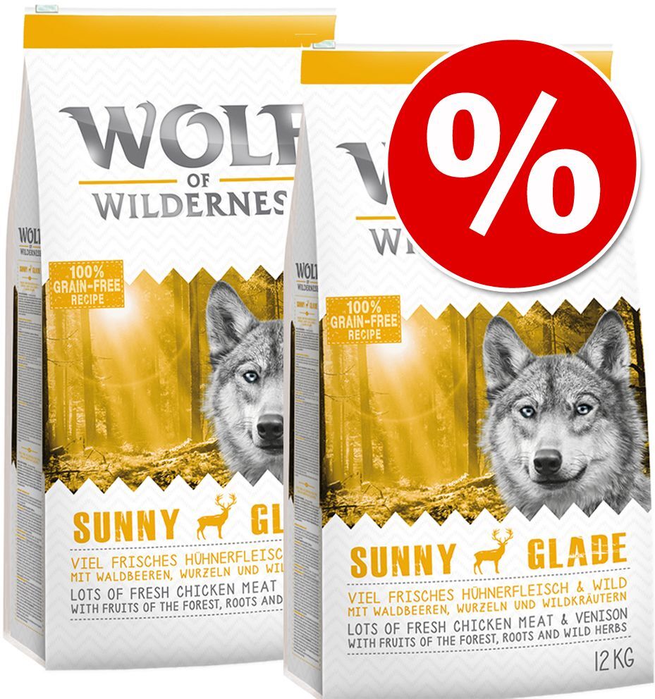 Wolf of Wilderness 2x 12kg "The Taste Of The Mediterranean" Wolf of Wilderness Trockenfutter für Hunde