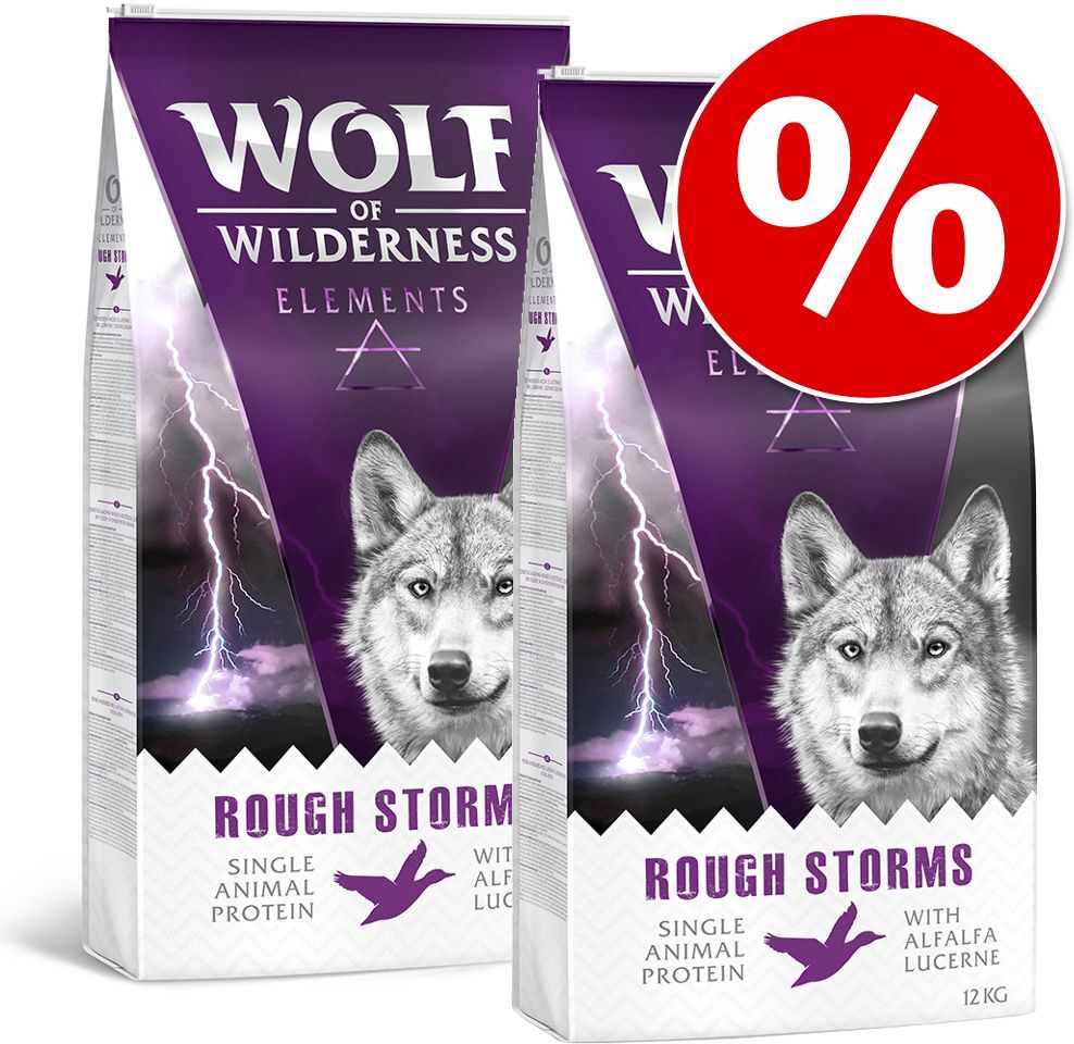 Wolf of Wilderness 2x 12kg "Elements" Rocky Canyons - Rind Wolf of Wilderness Trockenfutter für Hunde