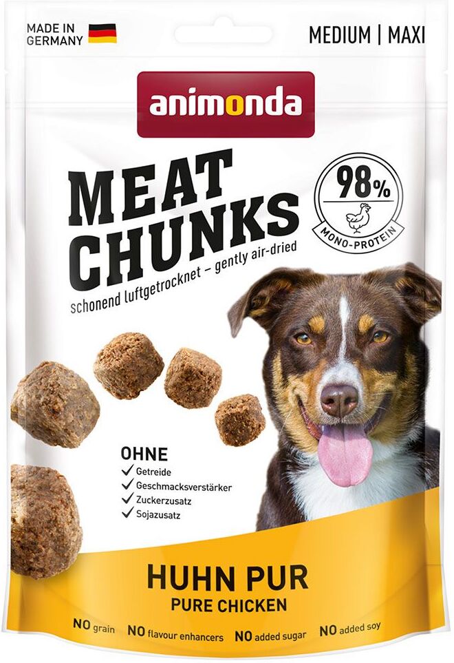 Animonda 4x 80g Meat Chunks Medium / Maxi Huhn Pur Animonda Hundesnacks