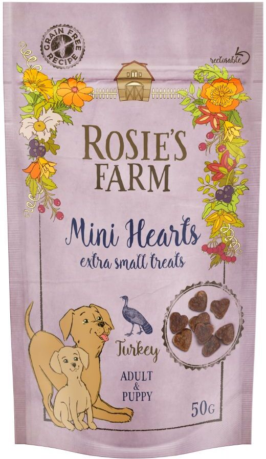 Rosie's Farm 50g "Mini Hearts" Truthahn Rosie's Farm Puppy  Hundesnacks