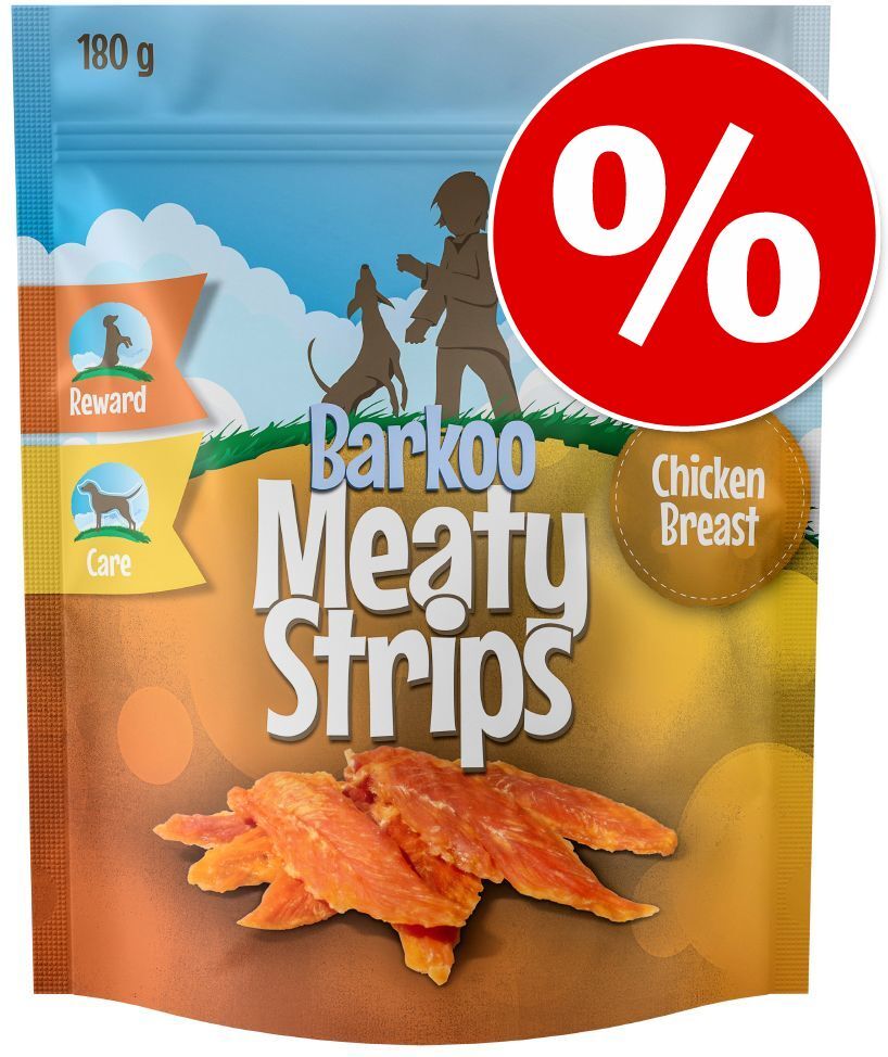 Barkoo 180g Meaty Strips Hühnerbrüste Barkoo Hundesnacks zum Sonderpreis!