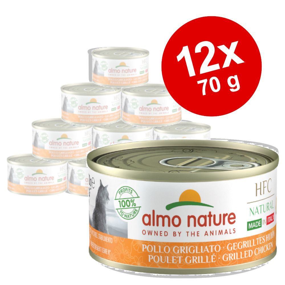 Almo Nature HFC 12x 70g Made in Italy Rotes Thunfischfilet Almo Nature HFC Nassfutter für Katzen
