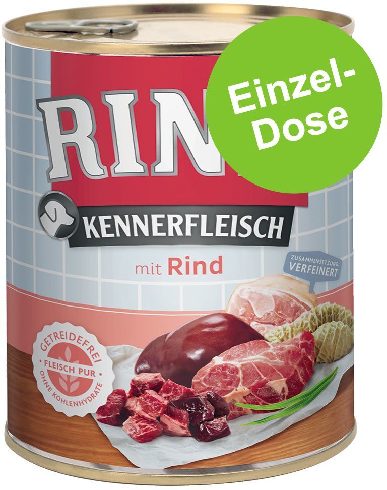 RINTI 800g Kennerfleisch Rind RINTI Nassfutter für Hunde