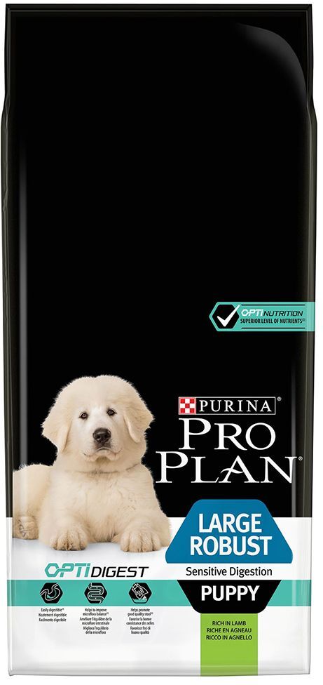 Pro Plan 12kg PRO PLAN Large Robust Puppy OPTIDIGEST Lamm PURINA Hundefutter Trocken