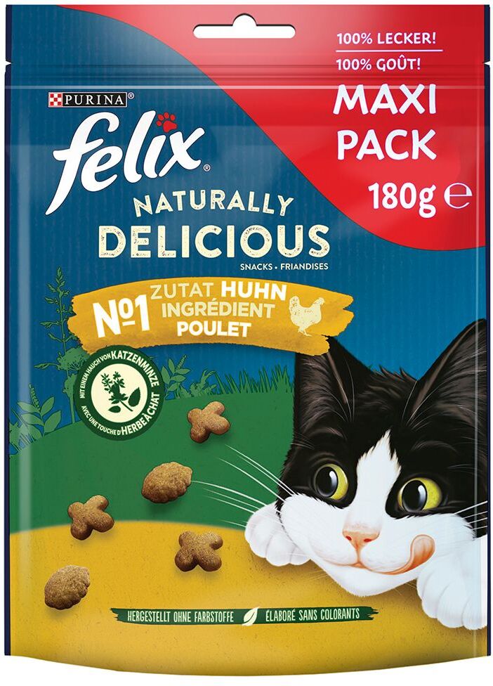 Felix 3x 180g Naturally Delicious Rind mit Goji-Beeren Felix Katzensnacks