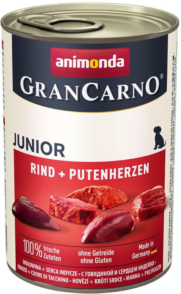 Animonda GranCarno 6x 400g GranCarno Original Junior Rind & Putenherzen Animonda Nassfutter für Hunde