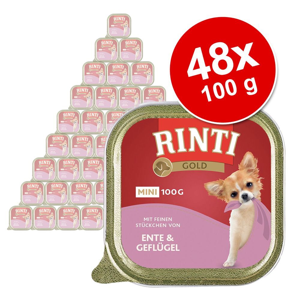 RINTI 48x 100g Gold Mini Huhn & Gans RINTI Nassfutter für Hunde