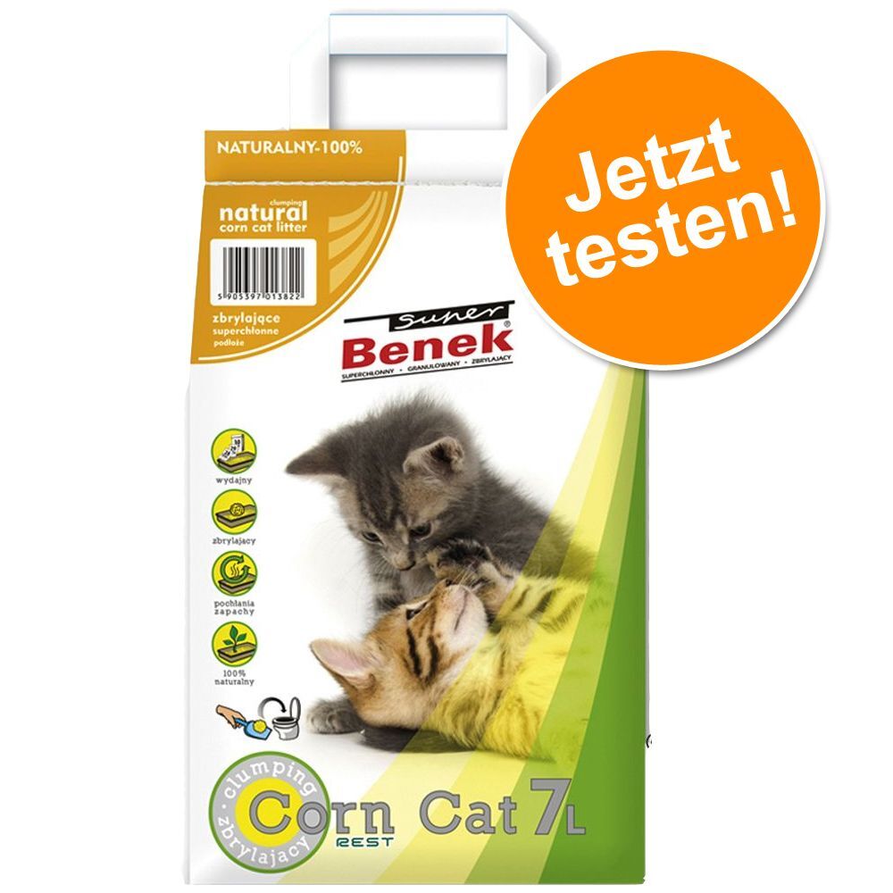 Benek Super Benek Katzenstreu - Probiergrösse 7 l - Corn Cat Frisches Gras