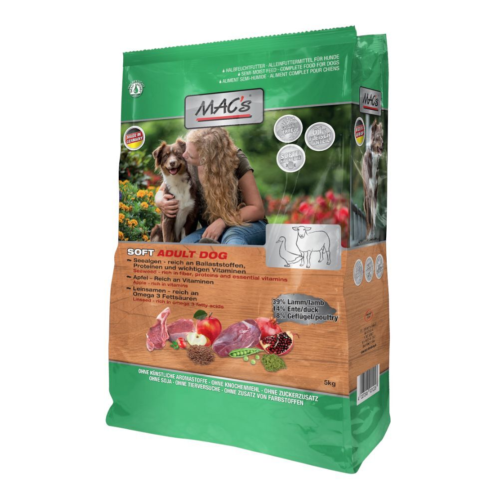 MAC's 6 x 5 kg Soft Adult Getreidefrei Lamm MAC's Trockenfutter für Hunde