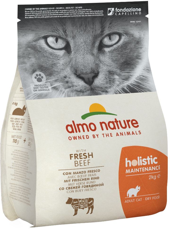 Almo Nature Holistic 2kg Rind & Reis Almo Nature Holistic Trockenfutter für Katzen