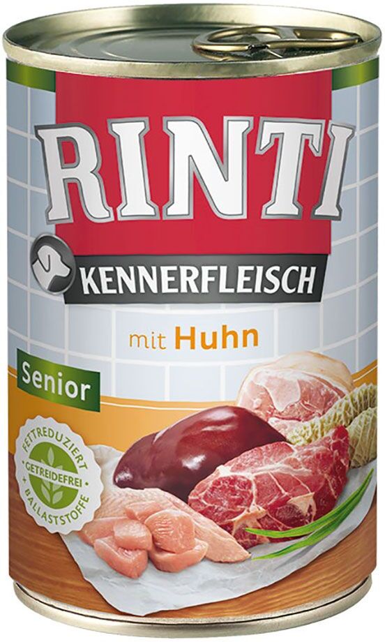 RINTI 6x 800g Kennerfleisch Senior Huhn RINTI Nassfutter für Hunde