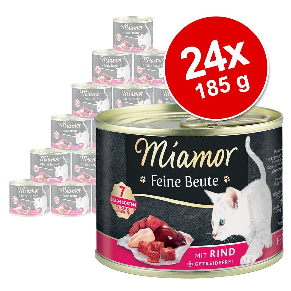 Miamor 24x 185g Feine Beutel Rind Miamor Katzenfutter Nass