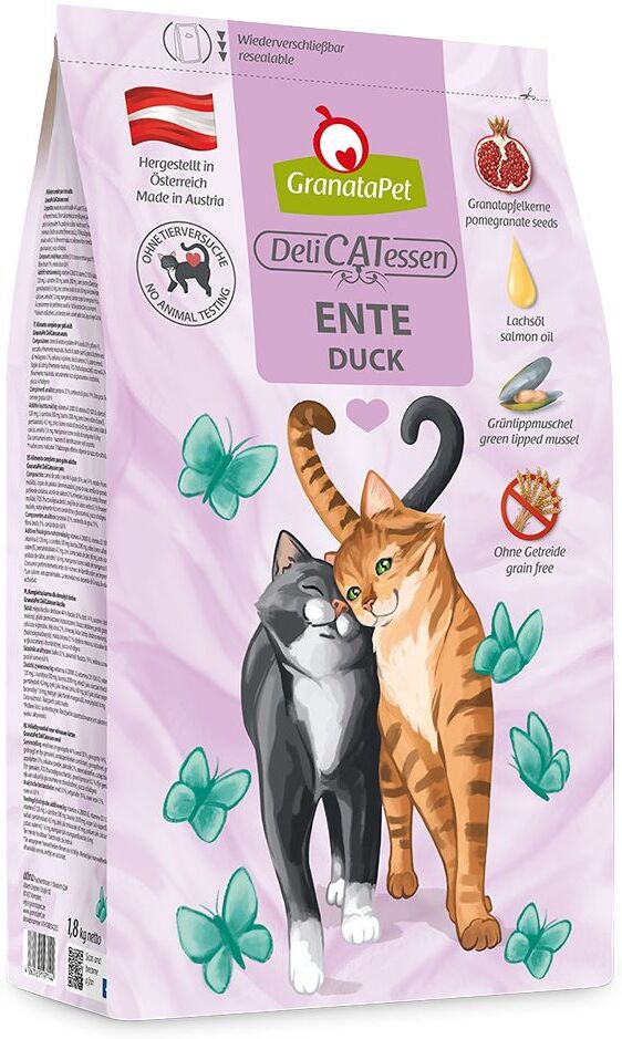 Granatapet 9kg DeliCatessen Adult Ente Granatapet Trockenfutter für Katzen