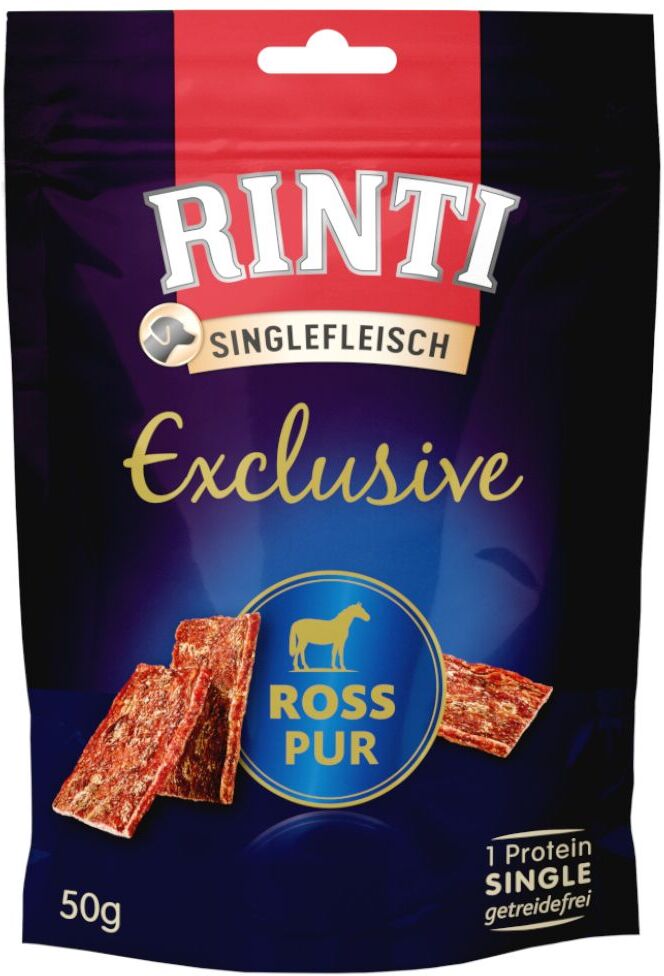 RINTI 3x 50g Singlefleisch Strauss Pur RINTI Hundesnacks