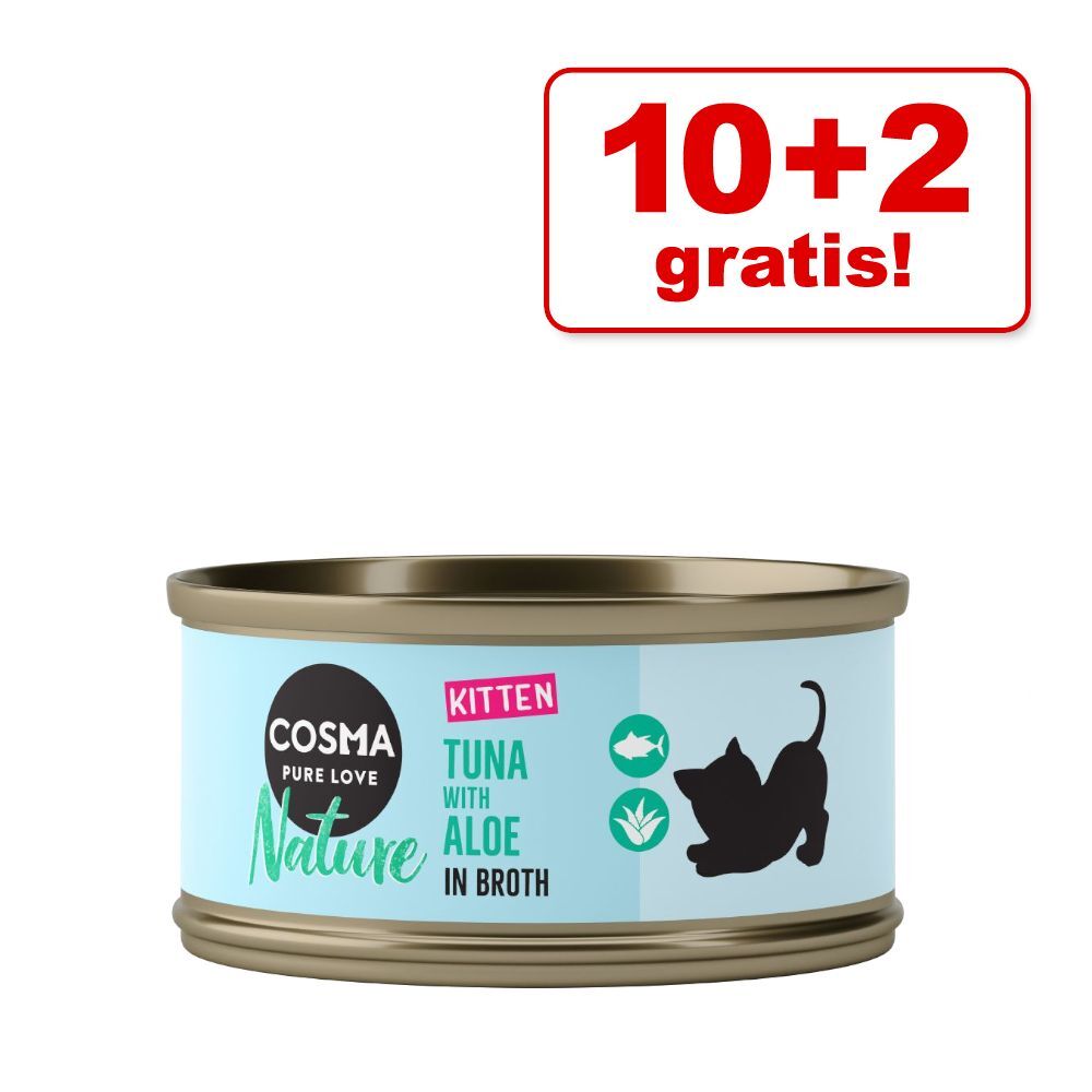 Cosma 12x 70g Nature Kitten Hühnchen & Thunfisch Cosma Nassfutter für Katzen - 10 + 2 gratis!