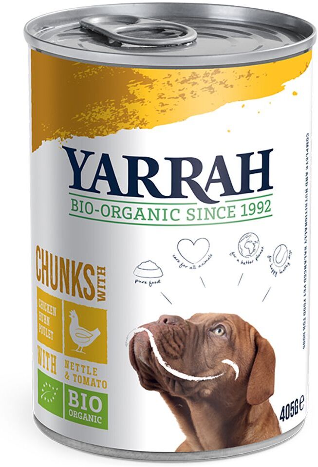 Yarrah 400g Bio Huhn mit Bio Meeresalgen & Bio Spirulina Yarrah Nassfutter für Hunde