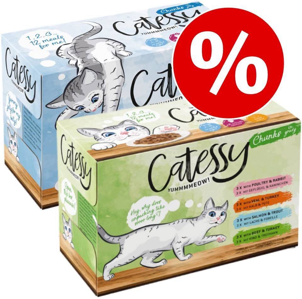 Catessy 24x 100g Häppchen Gemüse-Allerlei in Gelee + Häppchen in Sauce Catessy Nassfutter für Katzen