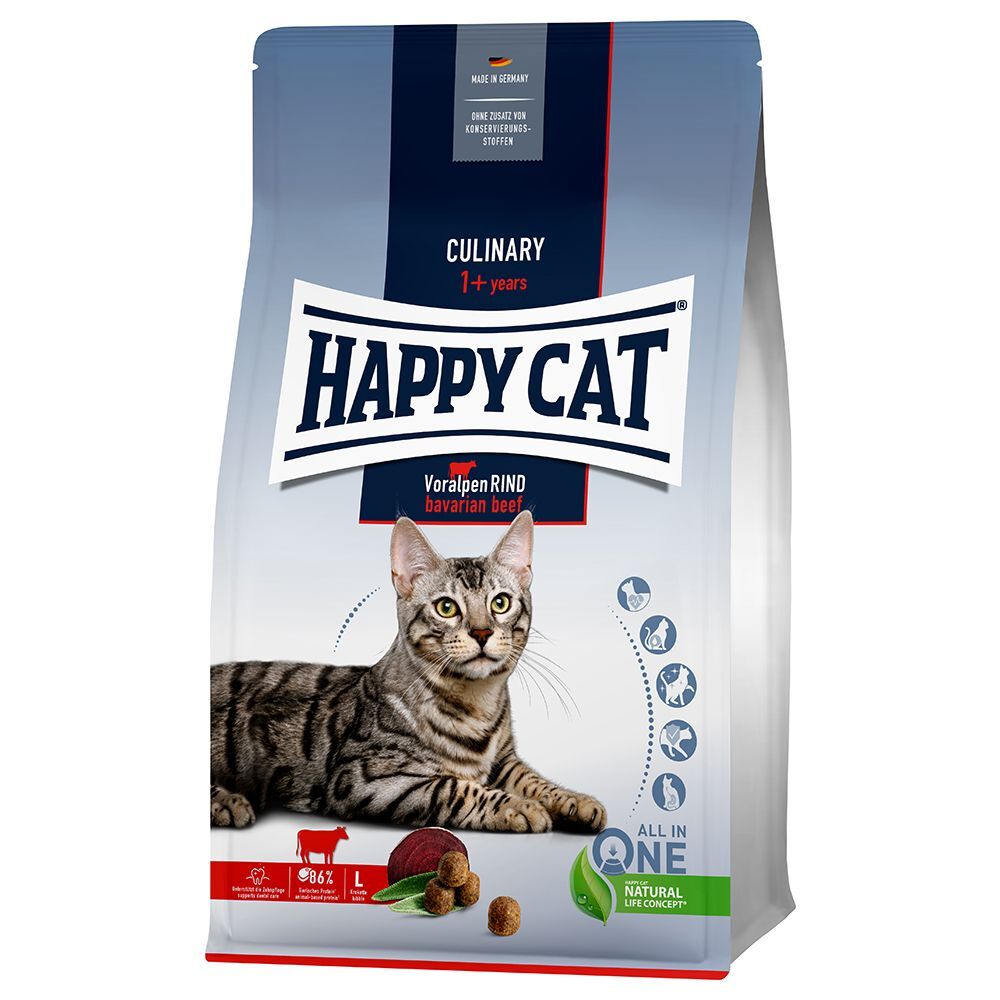 Happy Cat 10kg Culinary Adult Voralpen-Rind Happy Cat Trockenfutter für Katzen
