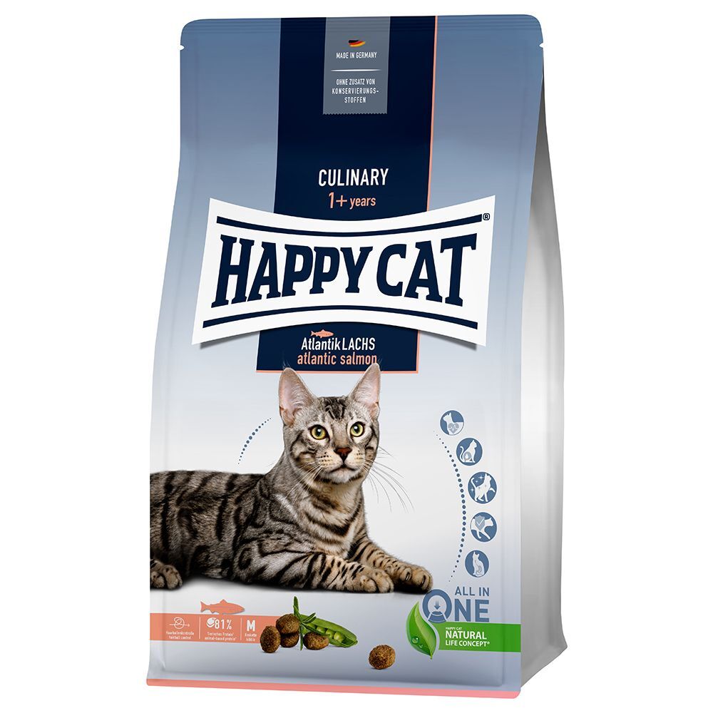 Happy Cat 1,3kg Culinary Adult Atlantik-Lachs Happy Cat Trockenfutter für Katzen
