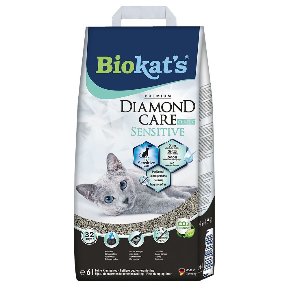 Biokat's 2x 6l Biokat's Diamond Care Sensitive Classic Katzenstreu