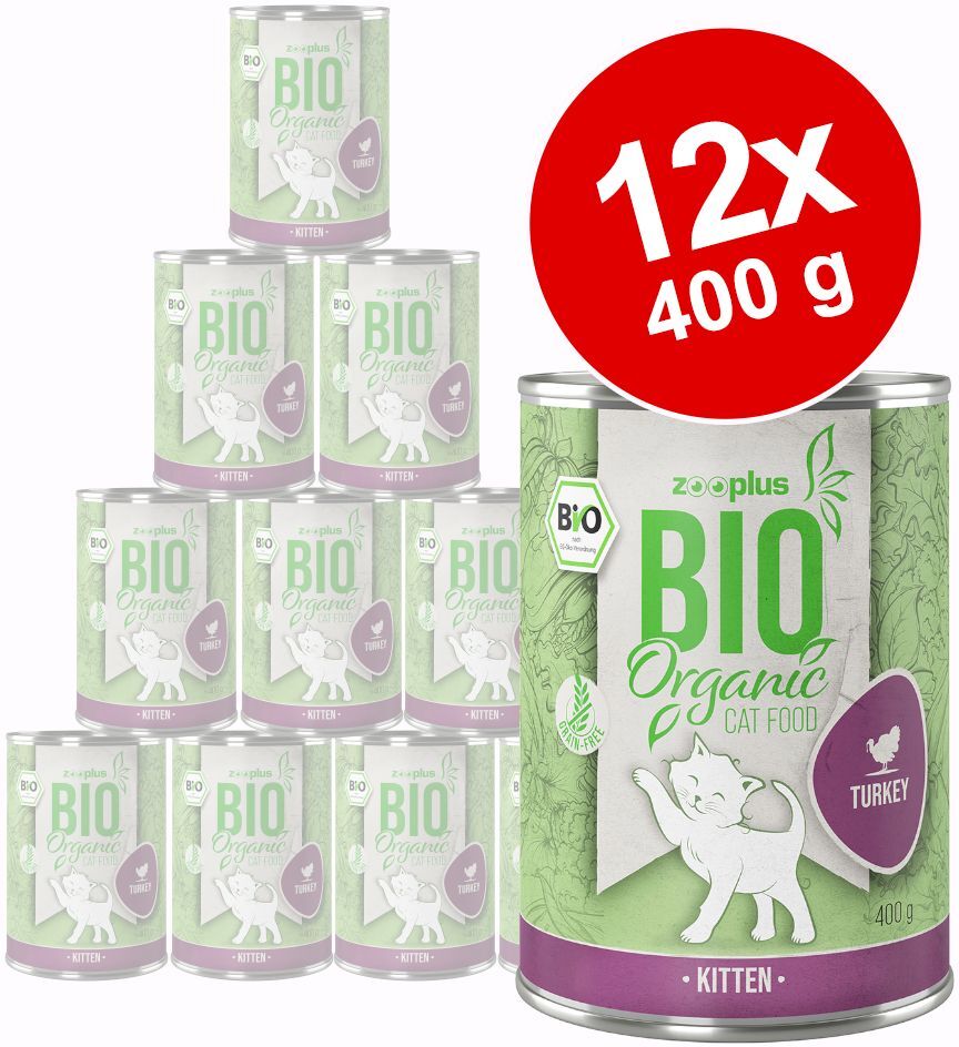 zooplus Bio 12x 400g Kitten Bio-Pute mit Karotte zooplus Bio Katzenfutter Nass