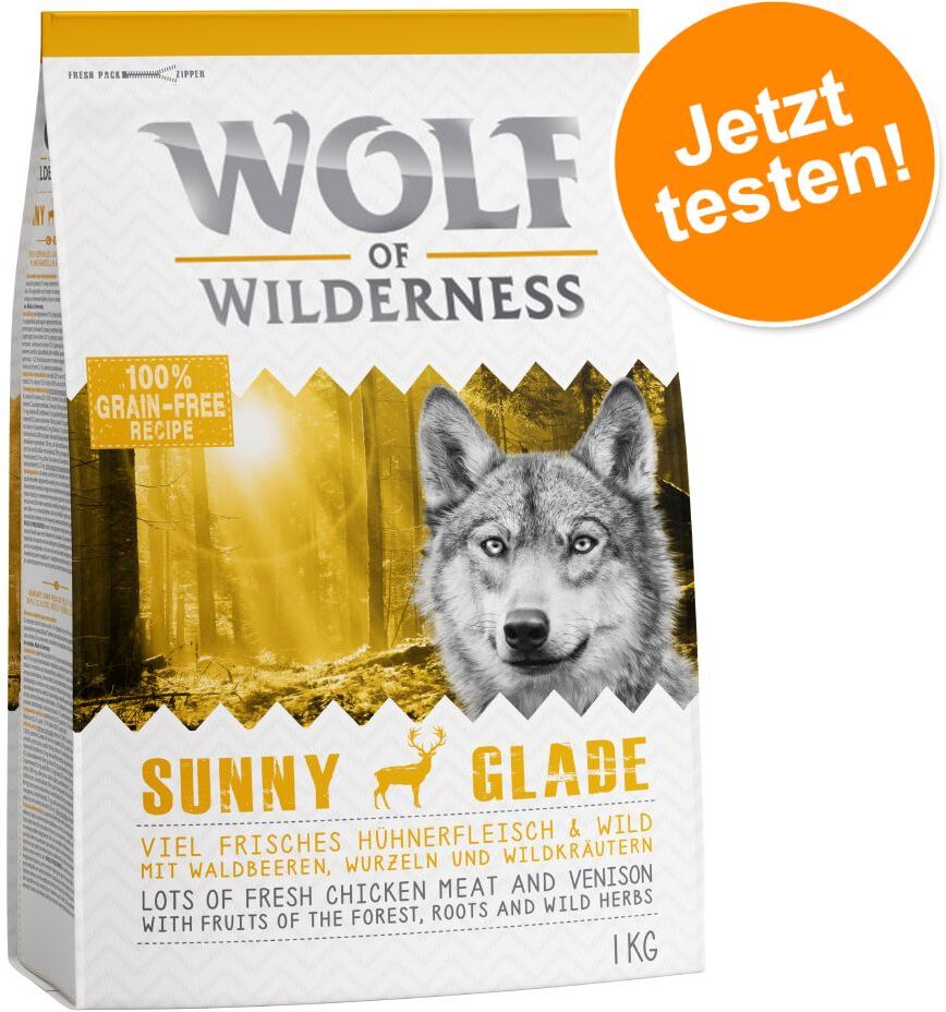 Wolf of Wilderness 1kg Soft: High Valley - Rind Wolf of Wilderness Hundefutter Trocken zum Probierpreis!