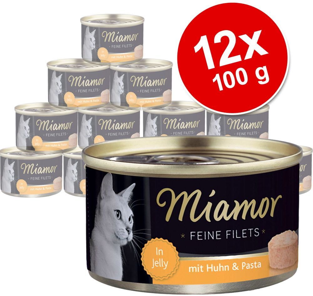 Miamor 12 x 100g Feine Filets Heller Thunfisch & Gemüse in Jelly Miamor Nassfutter für Katzen