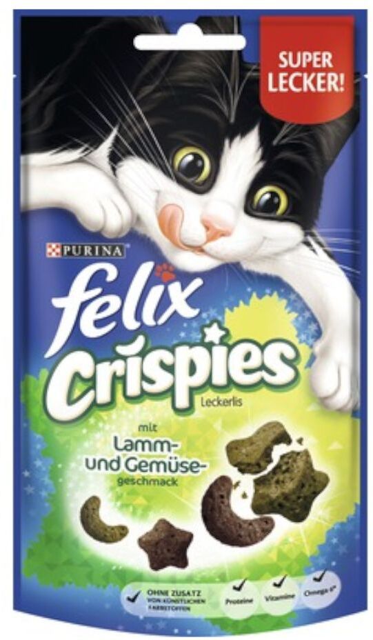 Felix 45g Crispies Lamm & Gemüse Felix Katzensnacks