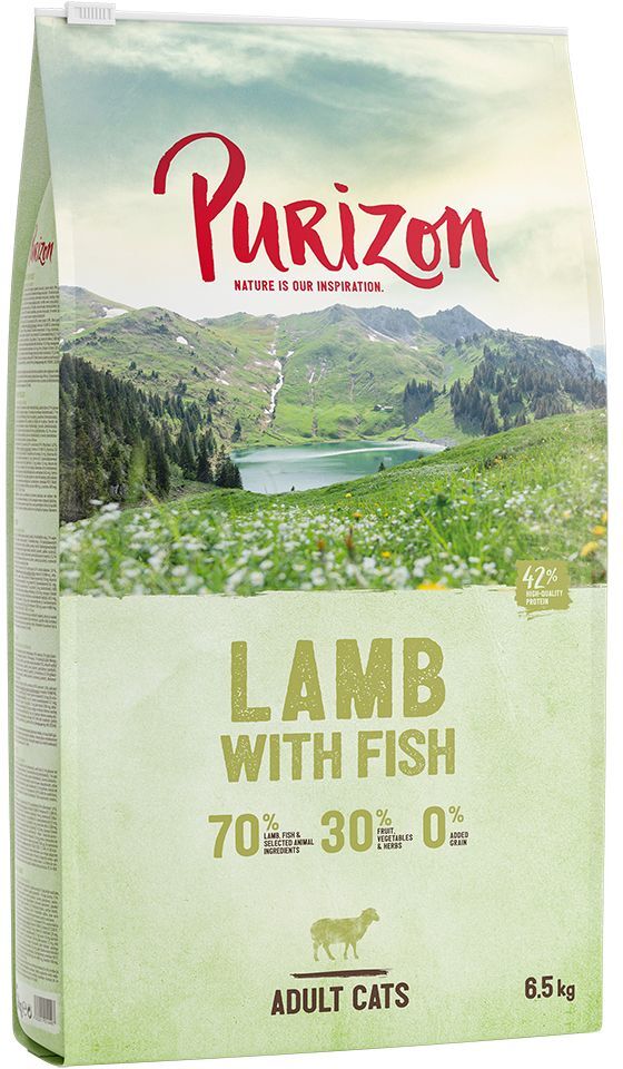 Purizon 400g Adult Lamm mit Fisch Purizon getreidefreies Trockenfutter für Katzen