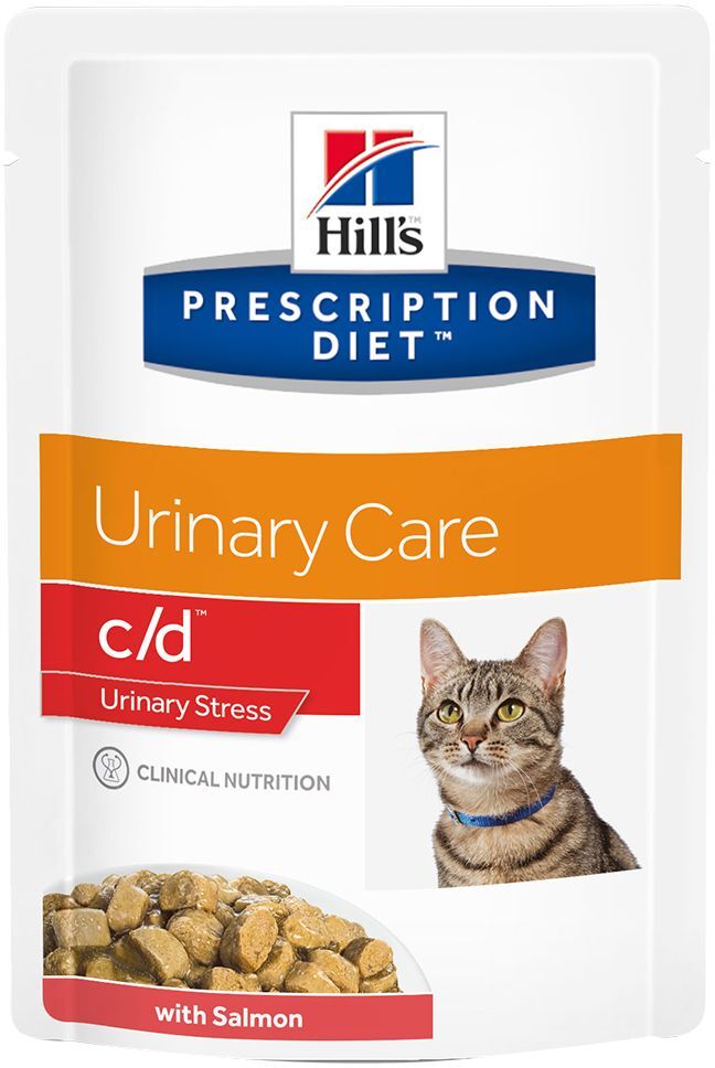 Hill's Prescription Diet 12x 85g c/d Urinary Stress mit Lachs Hill's Prescription Diet Nassfutter für Katzen