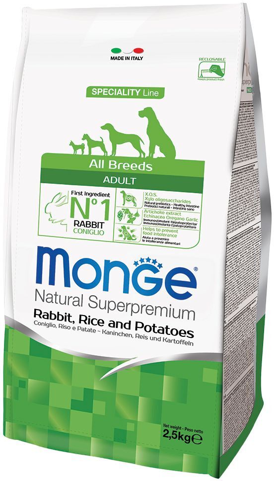 Monge Superpremium Dog 12kg Superpremium Hase, Reis & Kartoffel Monge Trockenfutter für Hunde