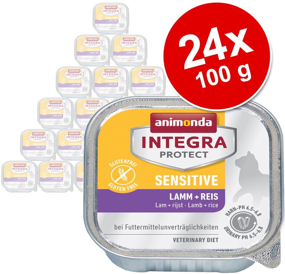 Animonda Integra 24x 100g Integra Protect Adult Sensitive Schale Lamm & Reis Animonda Nassfutter für Katzen