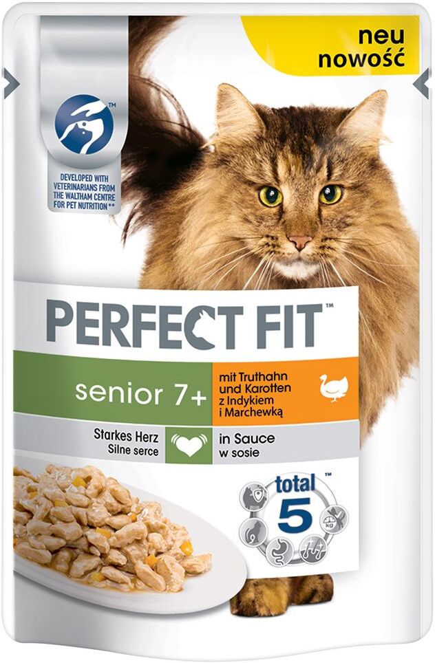 Perfect Fit 96x 85g Senior Truthahn & Karotten Perfect Fit Nassfutter für Katzen