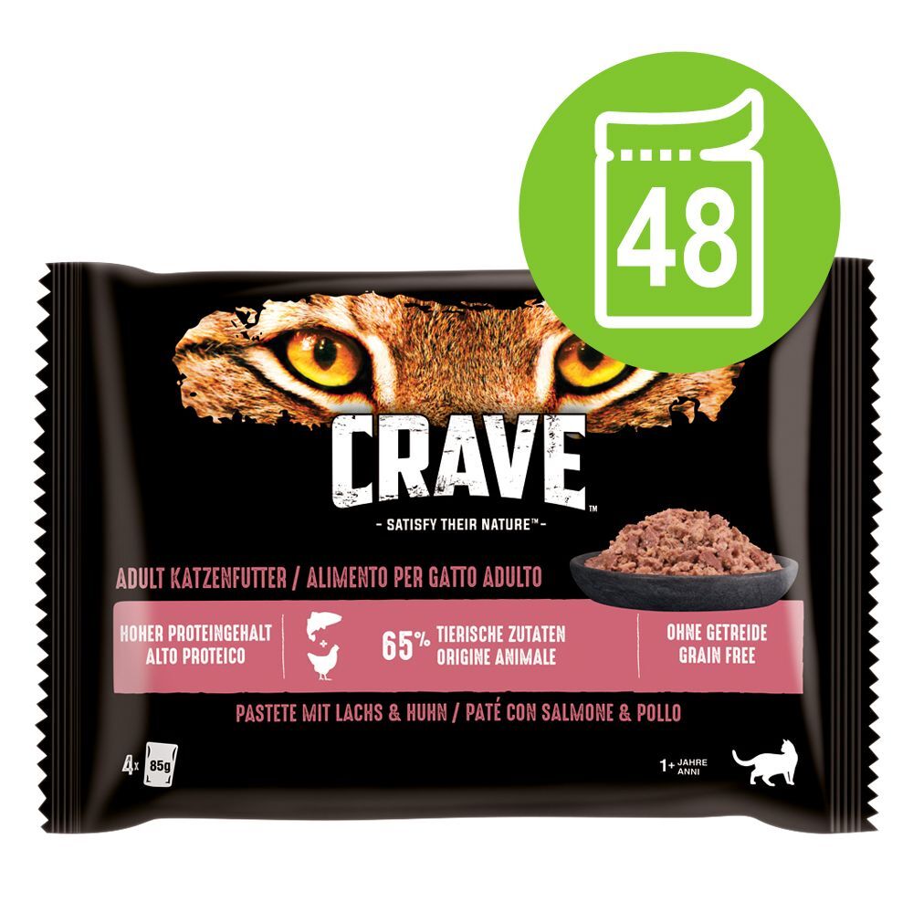Crave 48x 85g Pastete mit Huhn & Truthahn Crave Nassfutter für Katzen