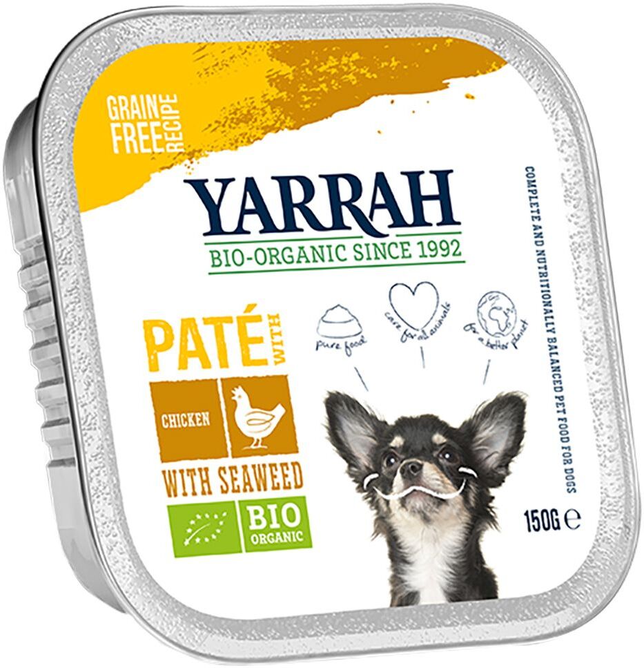 Yarrah 12x 150g Bio Rind mit Bio Spirulina Yarrah Bio Wellness Pâté Hundefutter