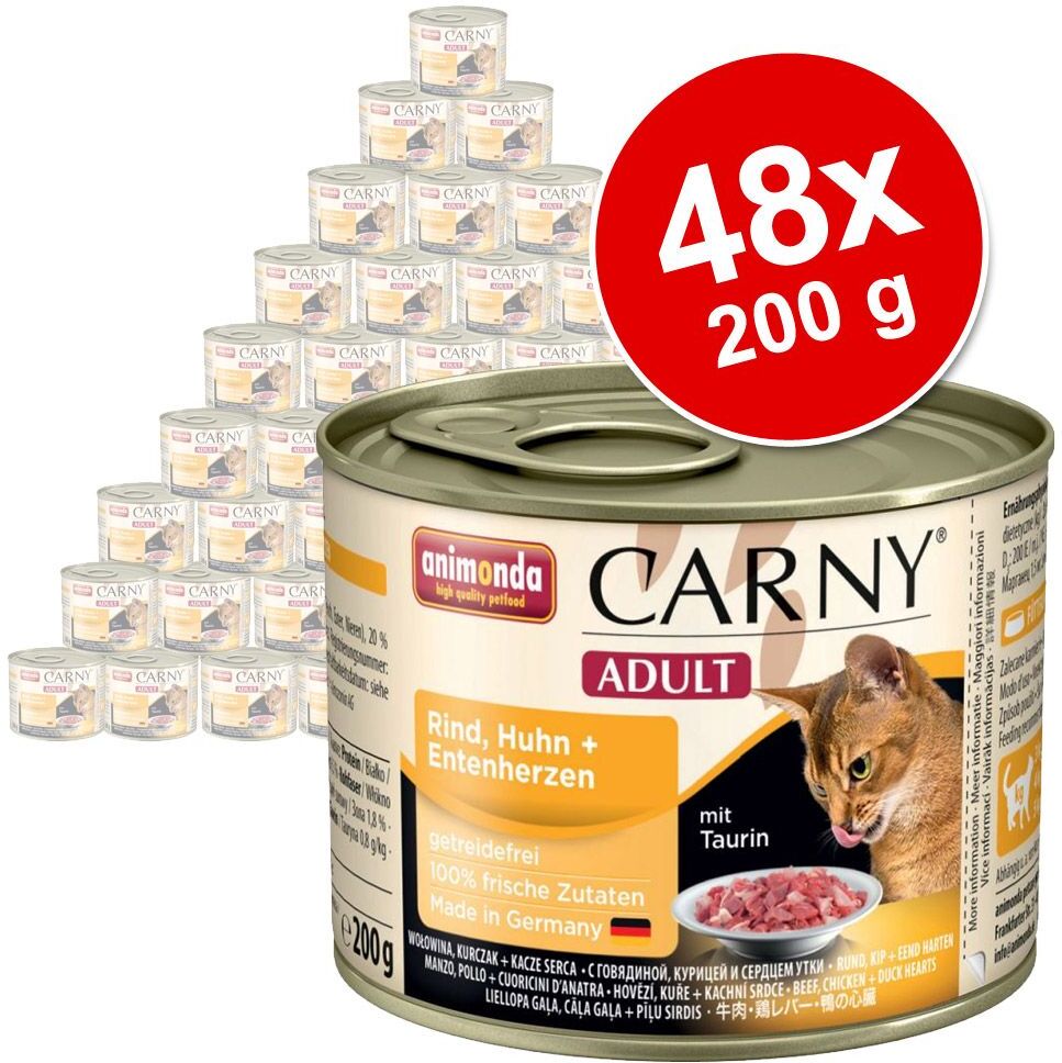 Animonda Carny 48x 200g Adult Rind & Herz Animonda Carny Nassfutter für Katzen