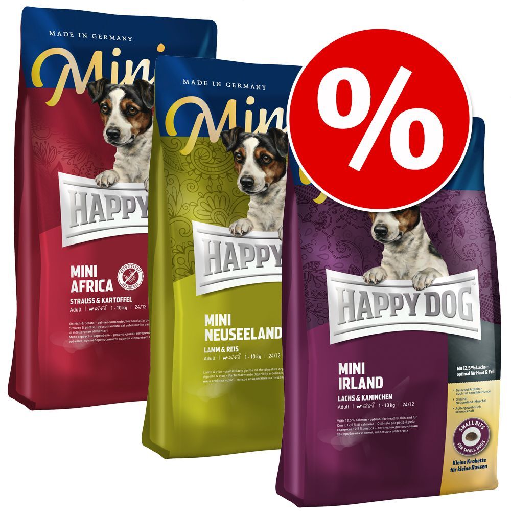 Happy Dog Supreme Sensible 3x 4kg Mini "Kleine Weltreise" Afrika, Neuseeland & Toscana Happy Dog Supreme Sensible Trockenfutter für Hunde