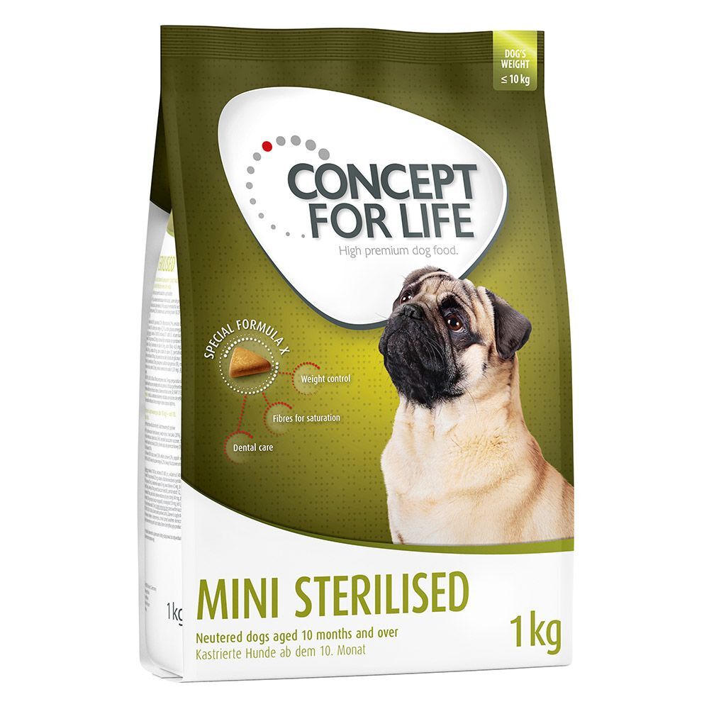 Concept for Life 1kg Mini Sterilised Concept for Life Trockenfutter für Hunde