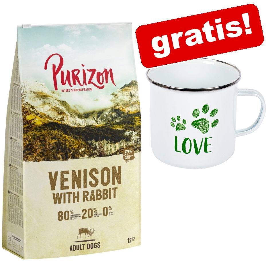 Purizon 12kg Single Meat Adult Huhn mit Kürbis Purizon Hundefutter Trocken + zooplus Emaille-Tasse gratis!