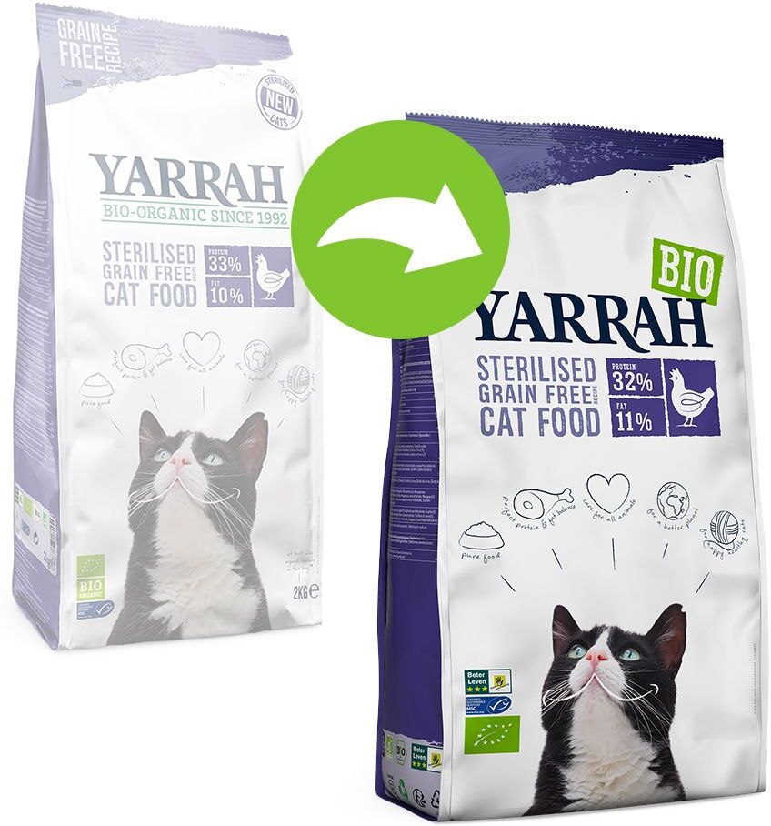 Yarrah 2kg Sterilised Katzenfutter Yarrah Bio Trockenfutter für Katzen