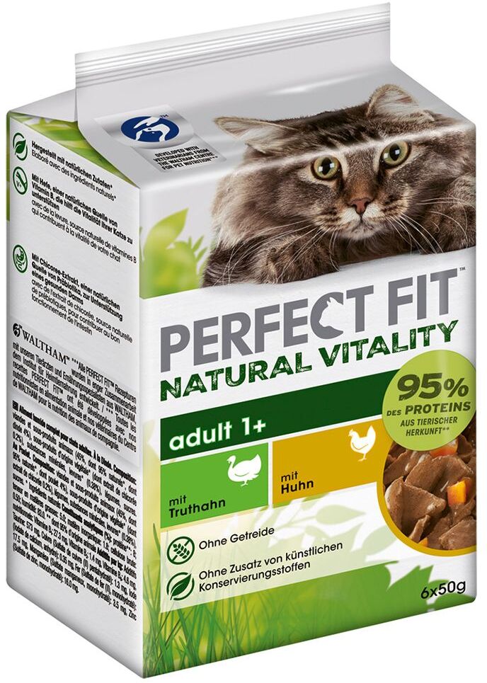 Perfect Fit 6x 50g Natural Vitality Hochseefisch und Truthahn Perfect Fit Nassfutter für Katzen