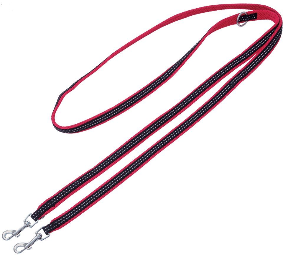 Petlando Pawz & Pepper Führleine Strong, rot/schwarz - 230 cm lang, 15 mm breit für Hunde