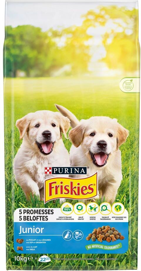 Friskies 2x 10kg Friskies Junior mit Huhn und Gemüse Purina Trockenfutter für Hunde