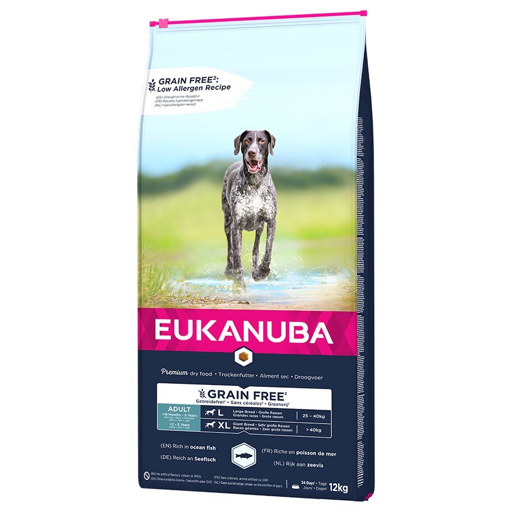 Eukanuba 2x12kg Eukanuba Grain Free Adult Large Dogs Lachs Hundefutter trocken