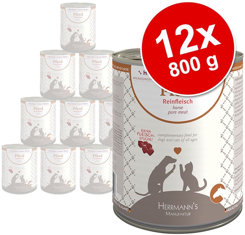 Herrmanns 6x 400g Pur Sensitive Pferd Pur  Herrmanns Nassfutter für Hunde