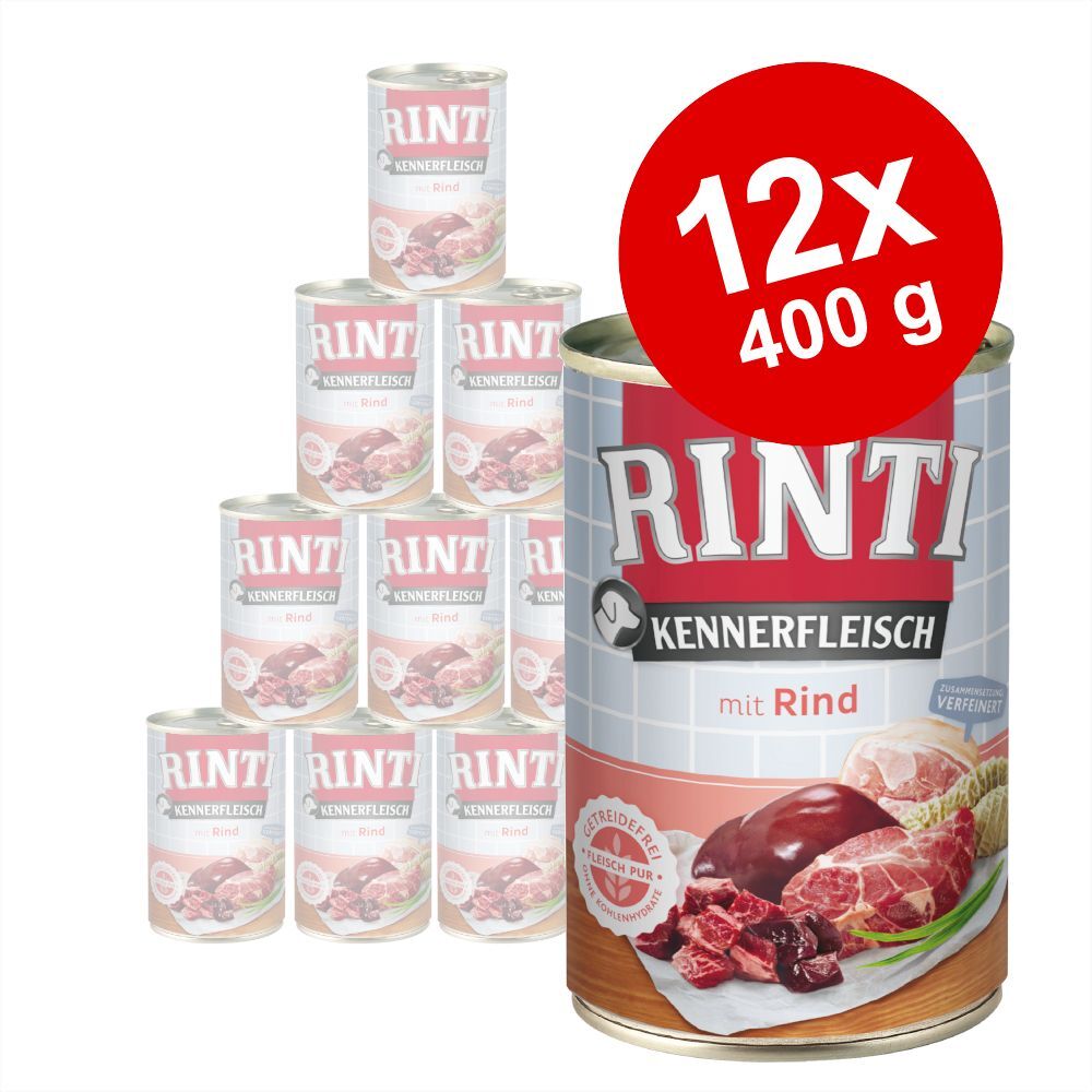 RINTI 12x 400g Kennerfleisch Ente RINTI Nassfutter für Hunde