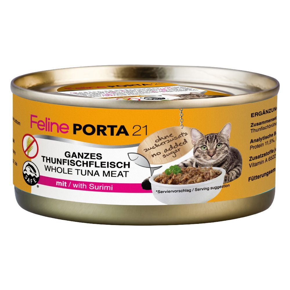 Porta 21 6x 156g Feline Thunfisch mit Aloe Porta 21 Nassfutter für Katzen