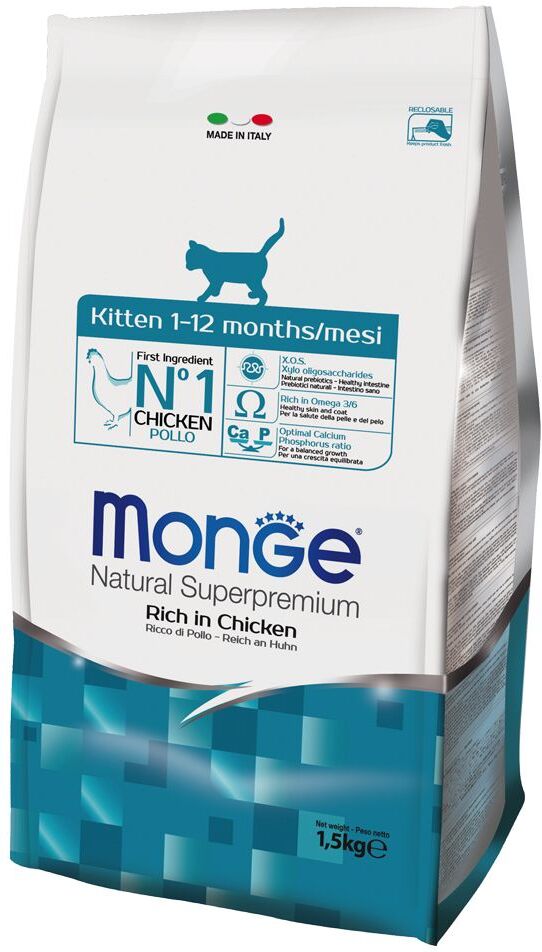 Monge Superpremium Cat 3x 1,5kg Natural Superpremium Kitten Monge Trockenfutter für Katzen