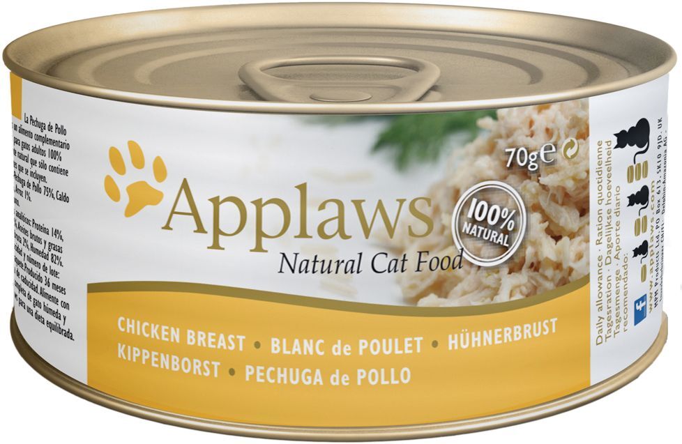 Applaws 6x 70g Hühnchenbrust & Ente in Brühe Applaws Nassfutter für Katzen