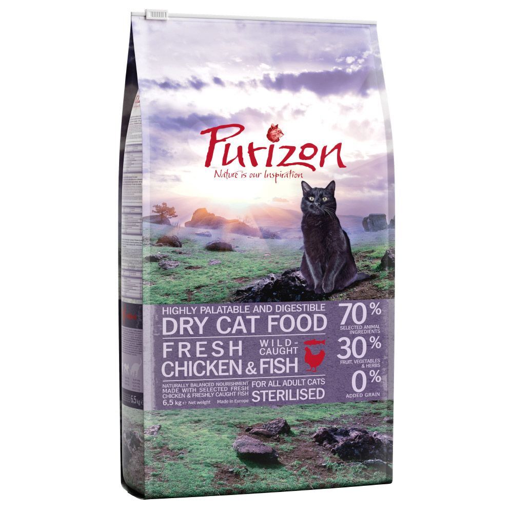 Purizon 400g Adult Sterilised Huhn Fisch getreidefrei Purizon Cat Trockenfutter für Katzen